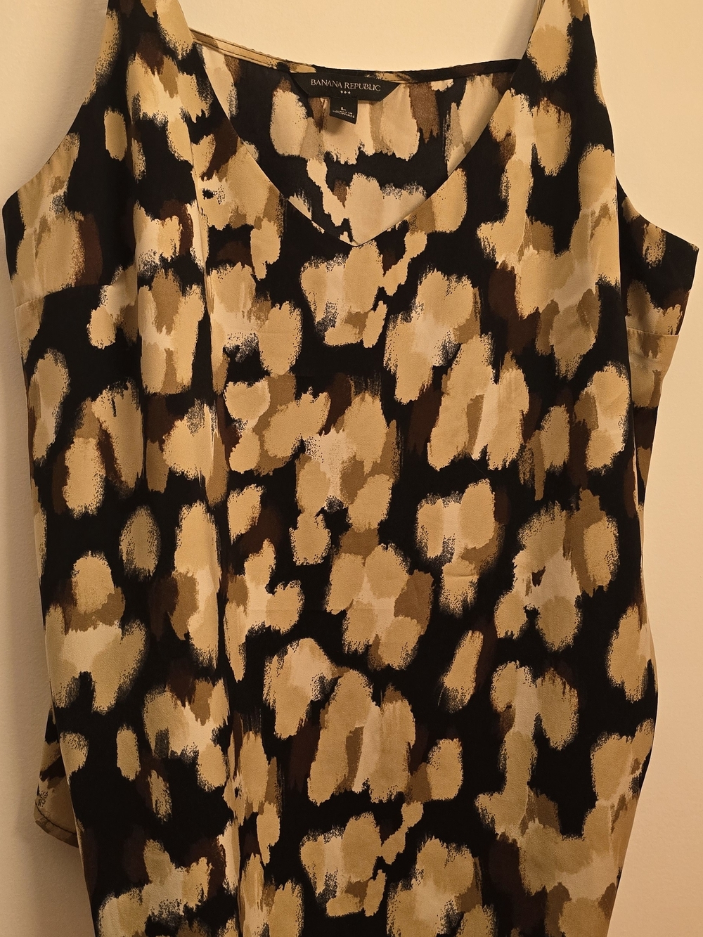 Banana Republic V-Neck Cami - Black, Tan & Cream